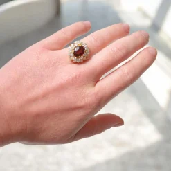 Bague Cocktail Vintage, Tourmaline et Diamants