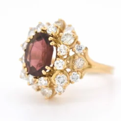Bague Cocktail Vintage, Tourmaline et Diamants
