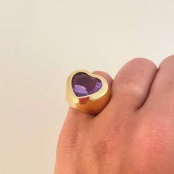 Bague Coeur Améthyste