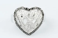 Bague Coeur diamant en or blanc