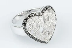 Bague Coeur diamant en or blanc