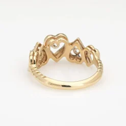 Bague Coeur Diamant Vintage Or Jaune