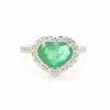 Bague coeur émeraude 2,07 carats et diamants