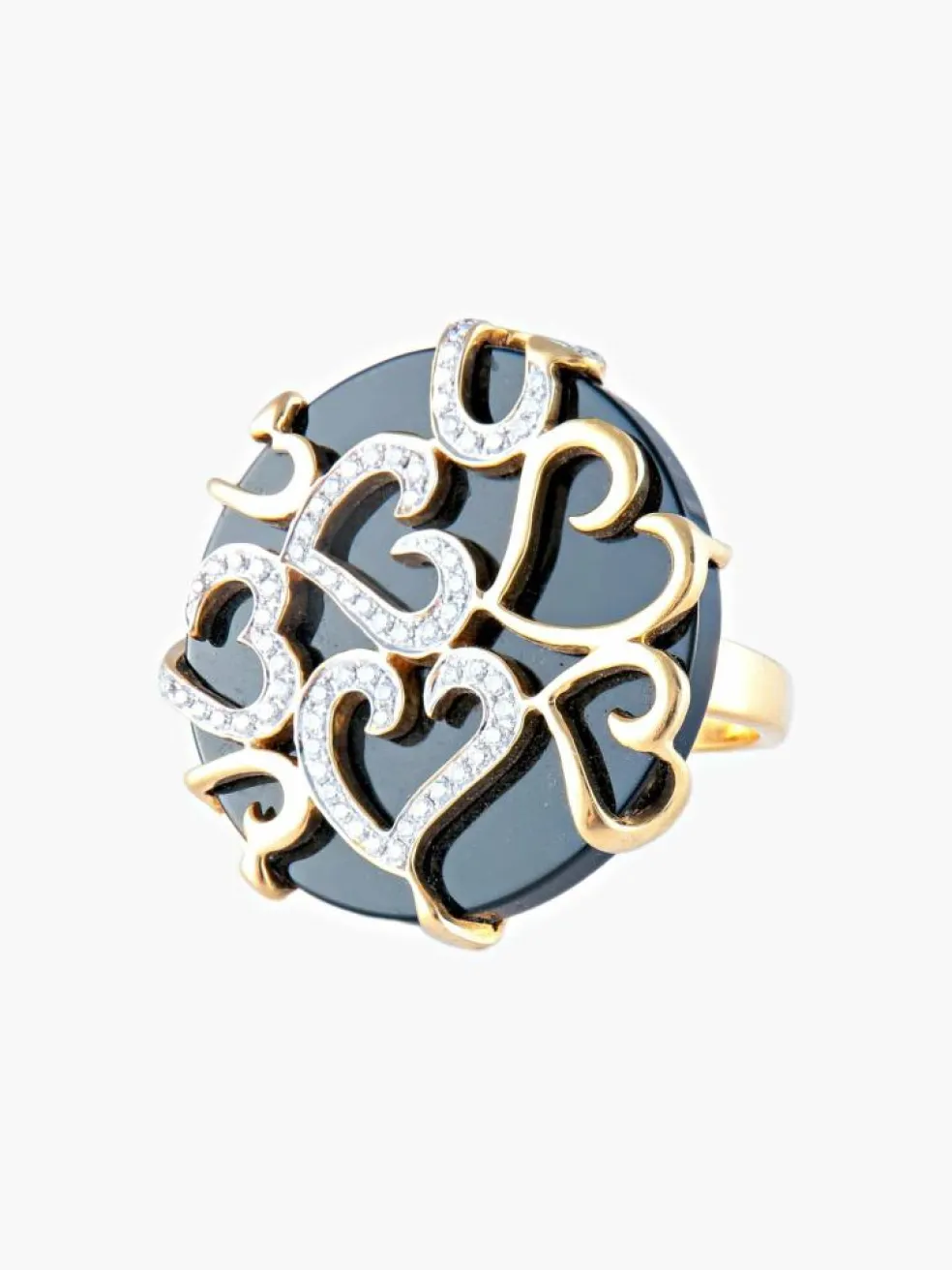 Bague Coeur Onyx Diamants