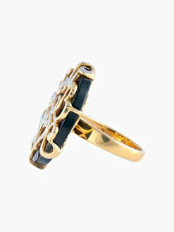 Bague Coeur Onyx Diamants