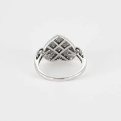 Bague coeur or blanc diamants brillants