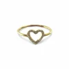 Bague coeur or et diamants