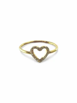 Bague coeur or et diamants