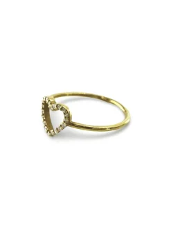 Bague coeur or et diamants