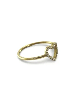 Bague coeur or et diamants