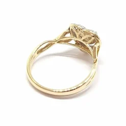 Bague coeur or jaune diamants