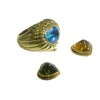 bague Coeur Péridot Citrine Topaze interchangeable
