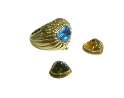 bague Coeur Péridot Citrine Topaze interchangeable