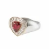 Bague Coeur rubis et diamants