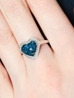 Bague Coeur Saphirs Diamants