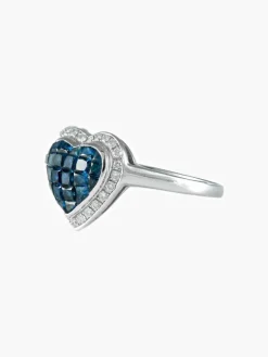 Bague Coeur Saphirs Diamants