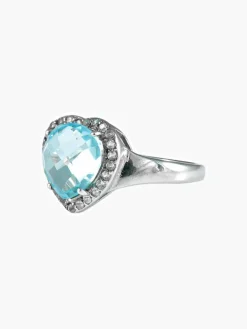 Bague COEUR topaze et argent