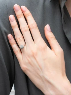Bague "Constance" or blanc 18kt et diamant 0,24 carat