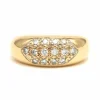 Bague contemporaine en or jaune 18 carats sertie de diamants