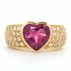 Bague contemporaine en or jaune 18 carats sertie d'une tourmaline et de diamants "taille" brillant (+-1.4ct)