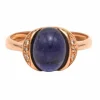 Bague contemporaine en or jaune 18 carats sertie d'un saphir et de diamants