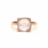 Bague contemporaine en or rose 18 carats sertie d'un quartz