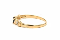 Bague contemporaine en or jaune, saphir et diamants
