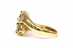 Bague contemporaine en or jaune, saphirs, diamants