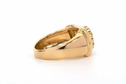 Bague contemporaine en or jaune et blanc 18 carats sertie de diamants