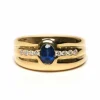 Bague contemporaine or jaune, saphir et diamants