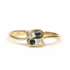Bague contemporaine or jaune, saphirs, diamants