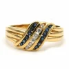Bague contemporaine or jaune, saphirs, diamants