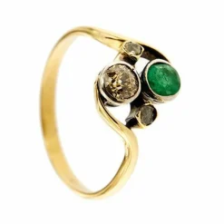 Bague Contrarié avec émeraude et diamants