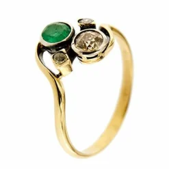 Bague Contrarié avec émeraude et diamants
