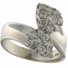 Bague contrarié en or blanc avec pavé de diamants de 1,30 ct