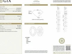 Bague contrarié en or blanc avec diamant et saphir D/VVS1 GIA de 1,00 ct