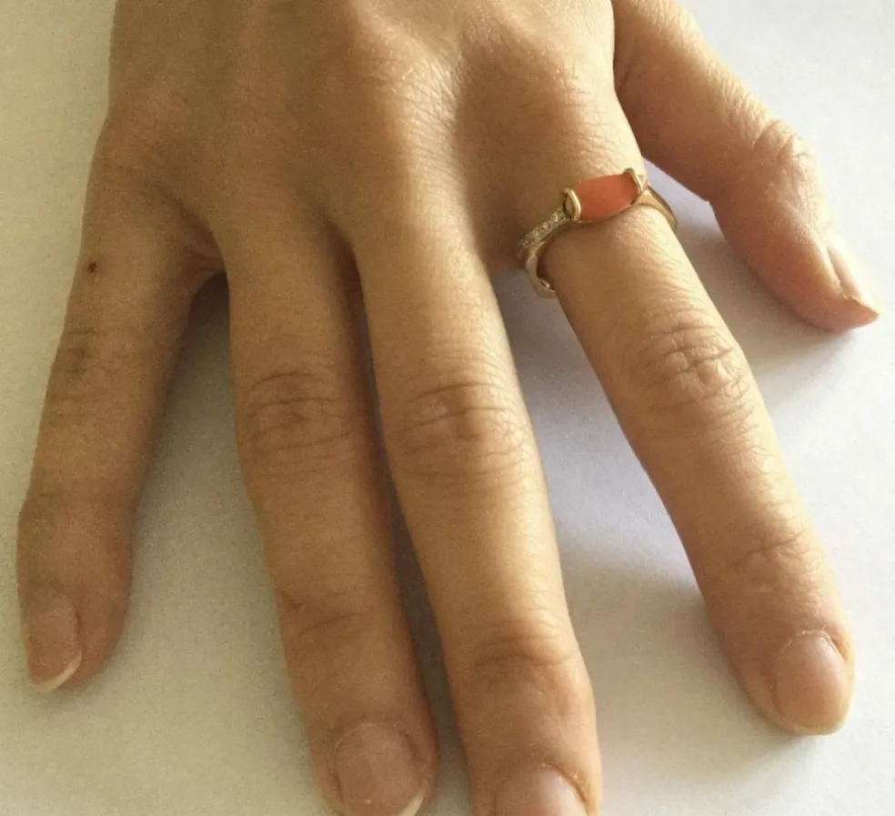 Bague Corail & diamants