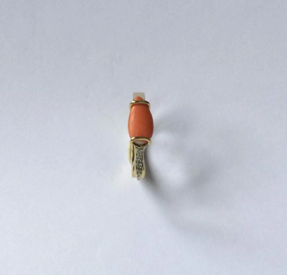 Bague Corail & diamants