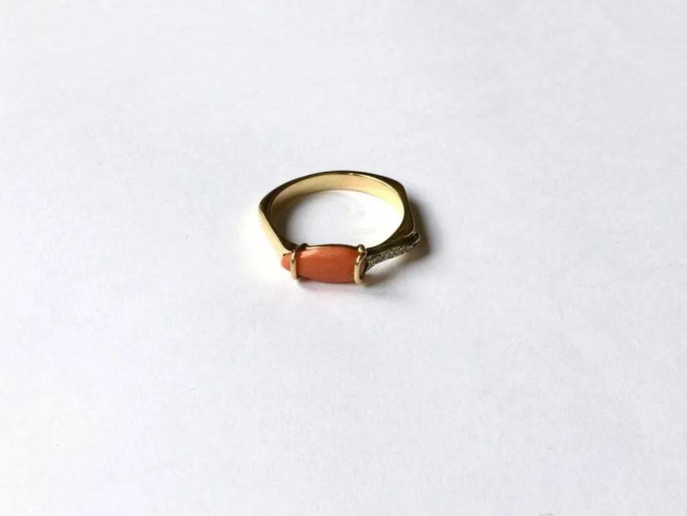 Bague Corail & diamants