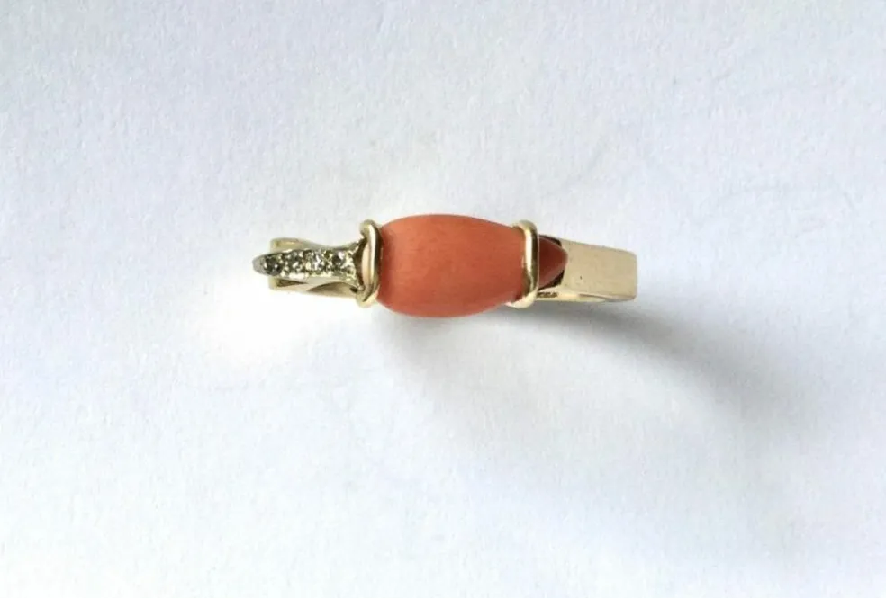 Bague Corail & diamants