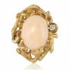 Bague corail peau d'ange et diamant