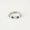 Bague Cordiérites Topazes bleues