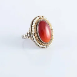 Bague cornaline, perles