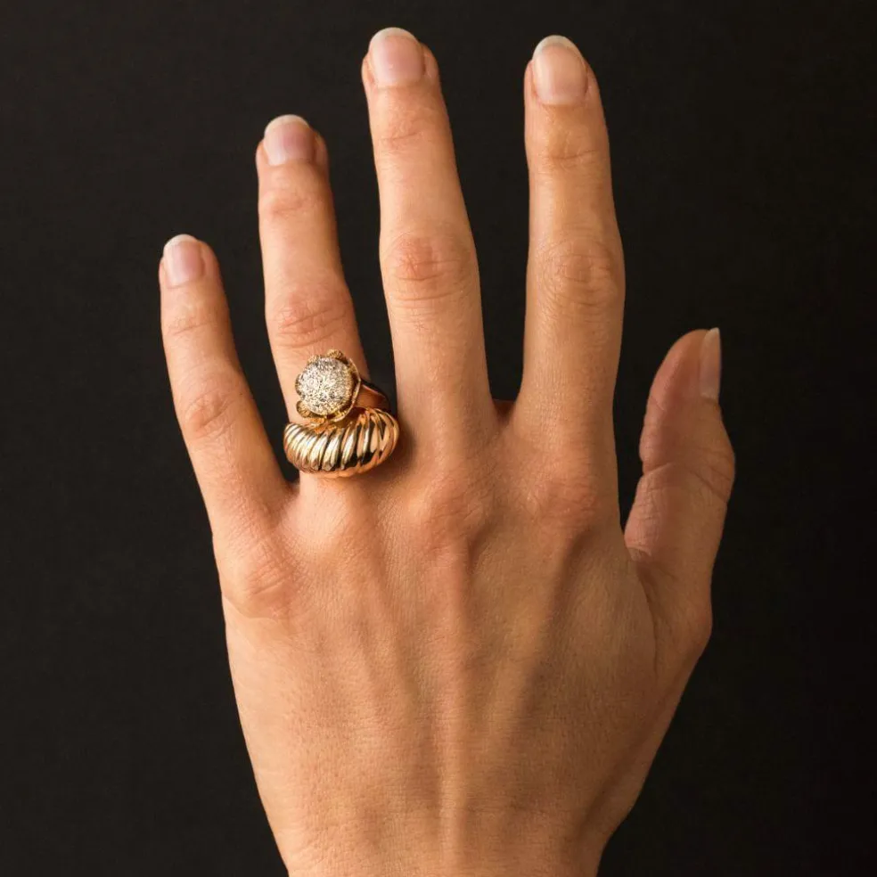 Bague couture or et diamants