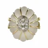 Bague cristal de roche or diamants