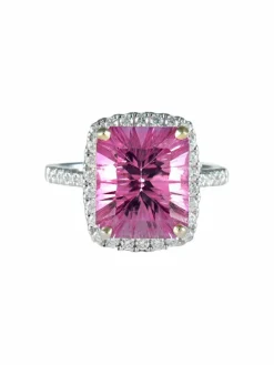 Bague cristal Rose de France or blanc