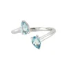 Bague croisée Aigue-marine