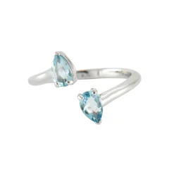 Bague croisée Aigue-marine