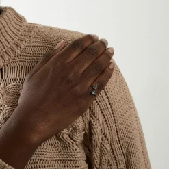Bague croisée Aigue-marine