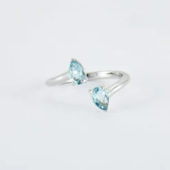 Bague croisée Aigue-marine